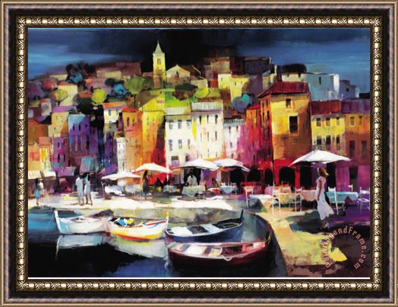 willem haenraets Seaport Town Ii Framed Painting