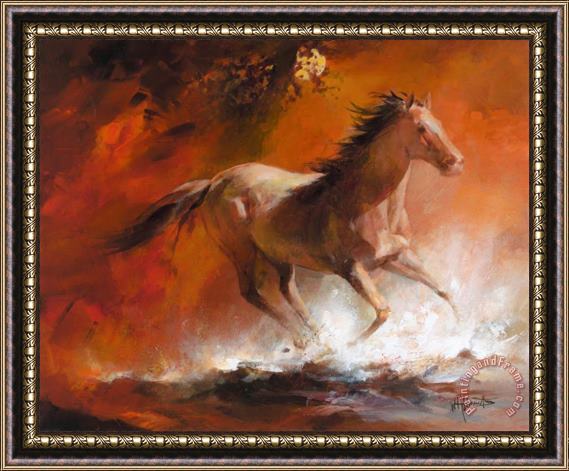 willem haenraets Wild Horses I Framed Painting