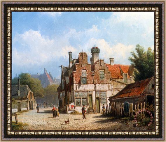 Willem Koekkoek A Dutch Town Scene Framed Print