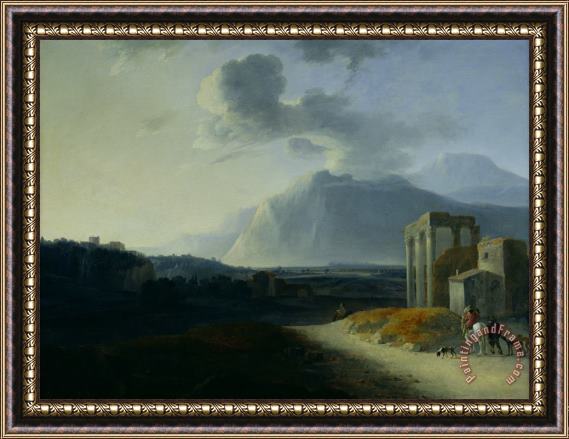 Willem Schellinks Landscape with Mount Stromboli Framed Print