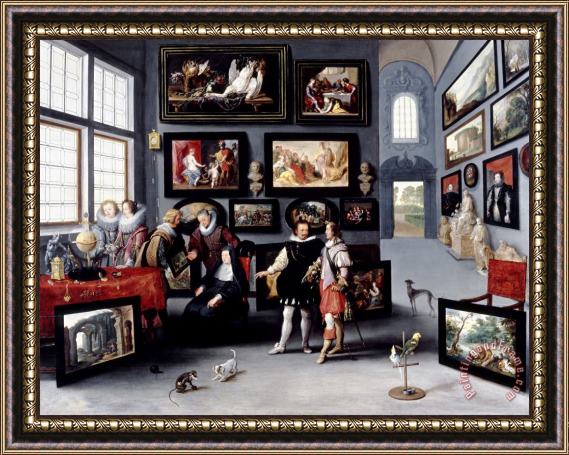 Willem Van Haecht II Interior of The Salon of The Archduchess Isabella of Austria Framed Print
