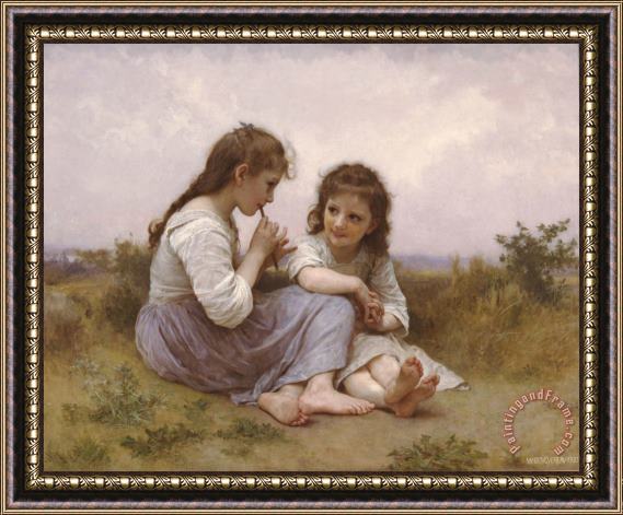 William Adolphe Bouguereau A Childhood Idyll Framed Painting