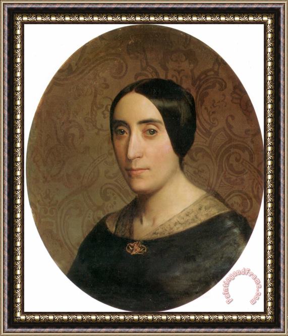 William Adolphe Bouguereau A Portrait of Amelina Dufaud Bouguereau Framed Print
