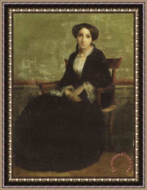 William Adolphe Bouguereau A Portrait of Genevieve Bouguereau Framed Print