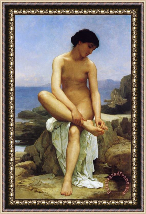 William Adolphe Bouguereau Baigneuse Assise Framed Painting