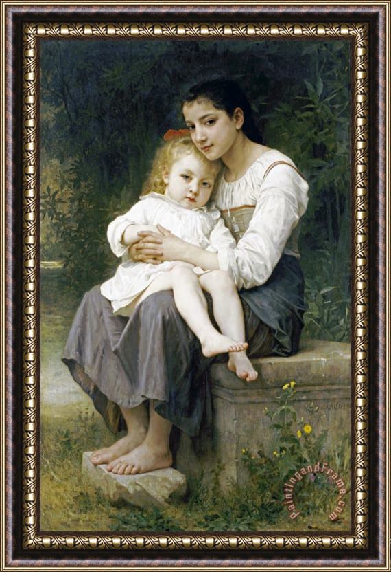William Adolphe Bouguereau Big Sister (1886) Framed Painting