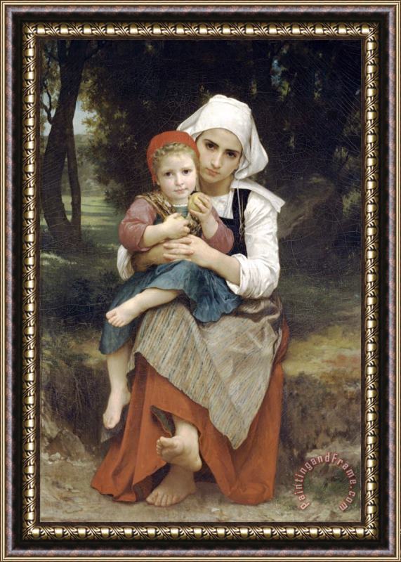 William Adolphe Bouguereau Breton Brother And Sister (1871) Framed Print