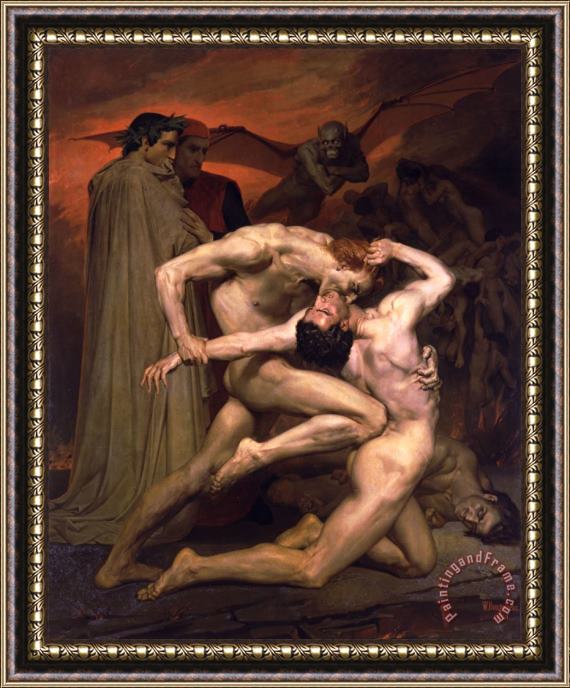 William Adolphe Bouguereau Dante And Virgil in Hell Framed Painting