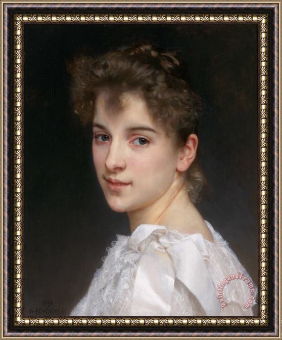William Adolphe Bouguereau Gabrielle Cot, Daughter of Pierre Auguste Cot Framed Painting