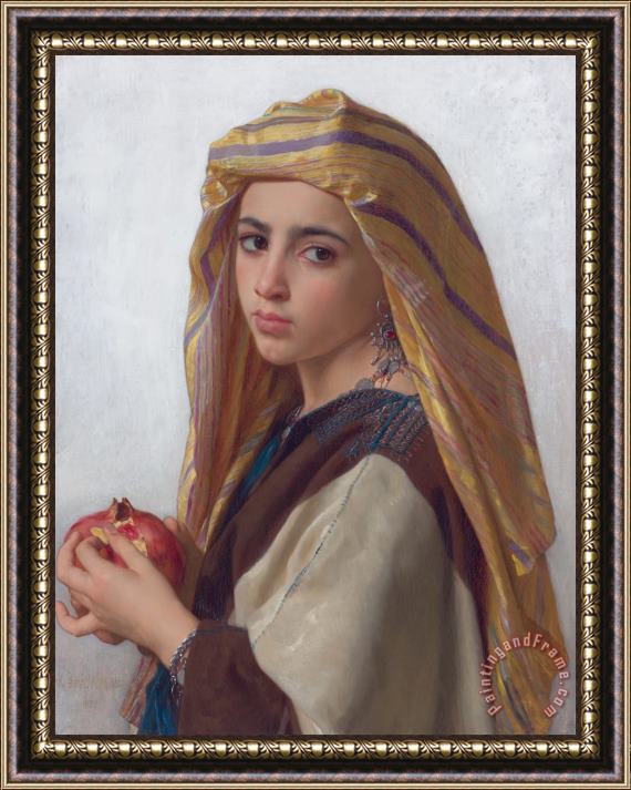 William Adolphe Bouguereau Girl with a Pomegranate Framed Print