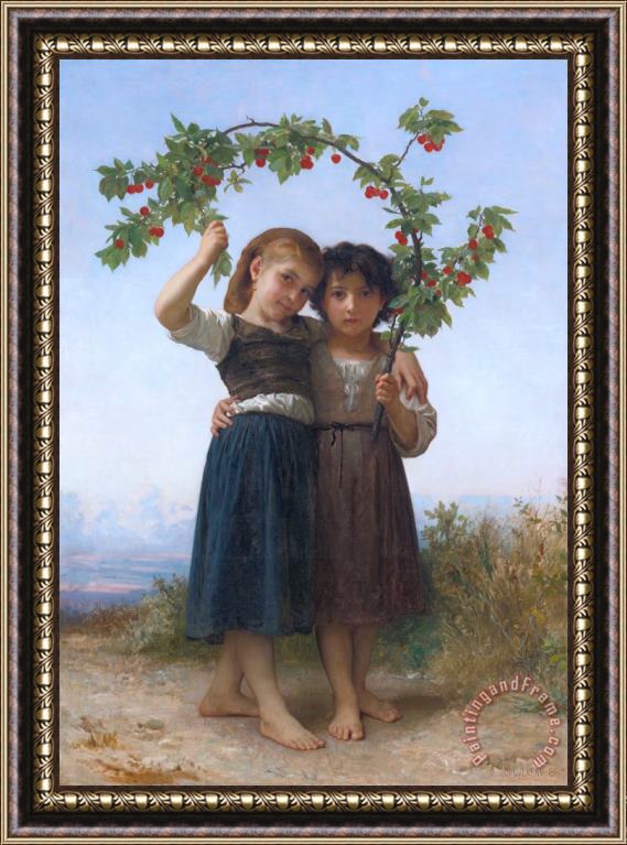 William Adolphe Bouguereau La Branche De Cerisier (the Cherry Branch) Framed Painting