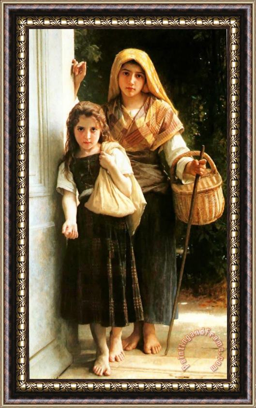 William Adolphe Bouguereau Little Beggars Framed Painting