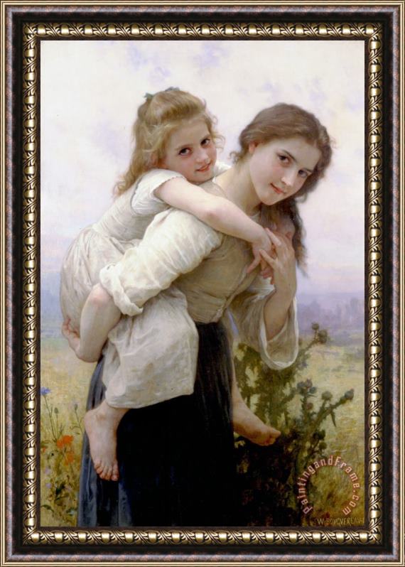 William Adolphe Bouguereau Not Too Much to Carry Framed Painting