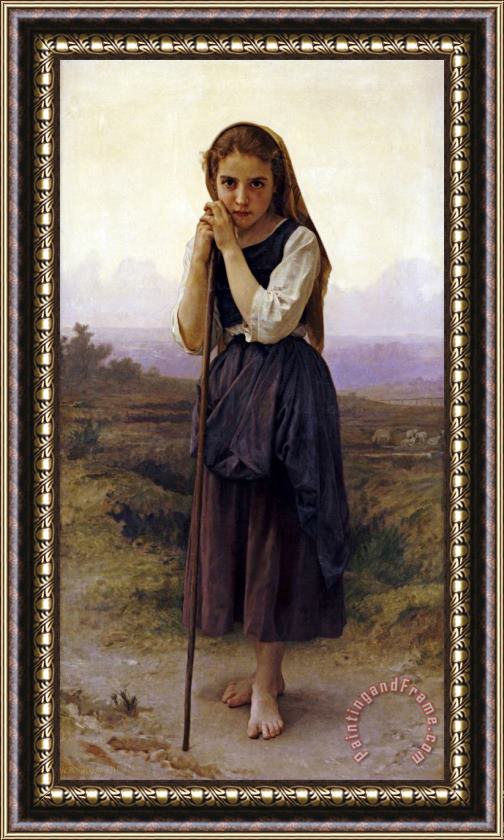 William Adolphe Bouguereau Petite Bergere Framed Painting