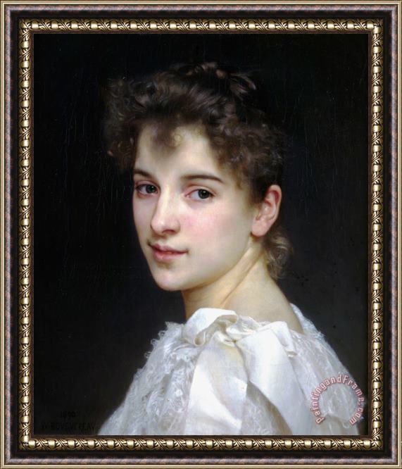 William Adolphe Bouguereau Portrait of Gabrielle Cot Framed Painting