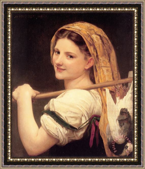 William Adolphe Bouguereau Returned From The Market Framed Painting
