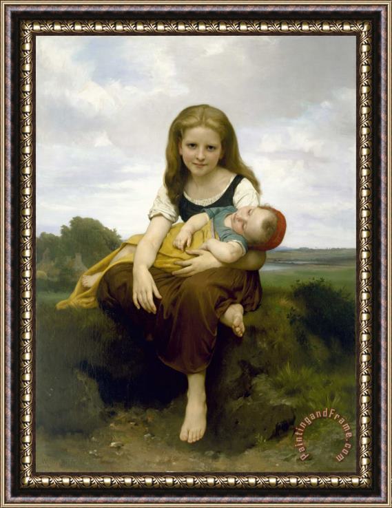 William Adolphe Bouguereau The Elder Sister Framed Print