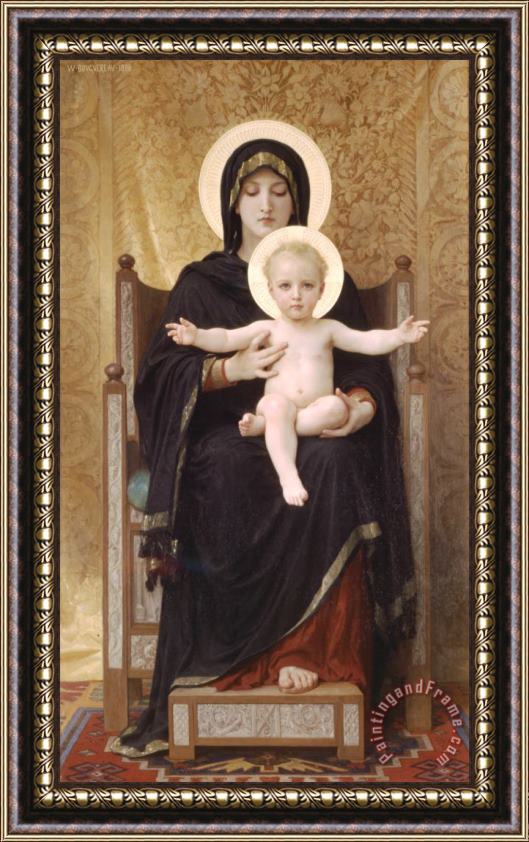 William Adolphe Bouguereau The Seated Madonna Framed Painting