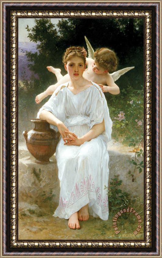 William Adolphe Bouguereau Whisperings of Love Framed Painting