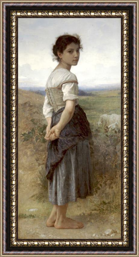 William Adolphe Bouguereau Young Shepherdess Framed Print