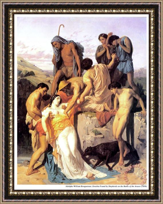 William Adolphe Bouguereau Zenobia Found by Sheperds on The Banks of The Araxes 1850 Framed Painting