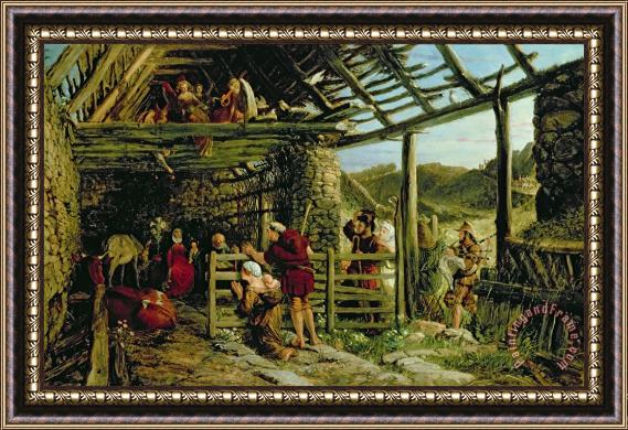 William Bell Scott The Nativity Framed Painting