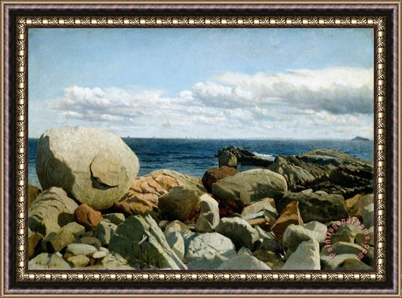 William Bradford Coastal Rocks, Nahant: a Sketch Framed Painting