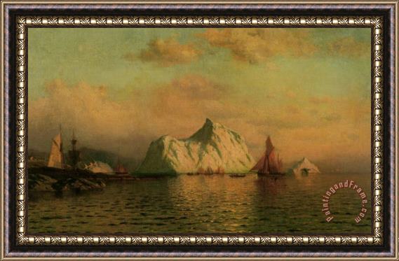 William Bradford Fishing Boats Off Labrador Island Framed Painting