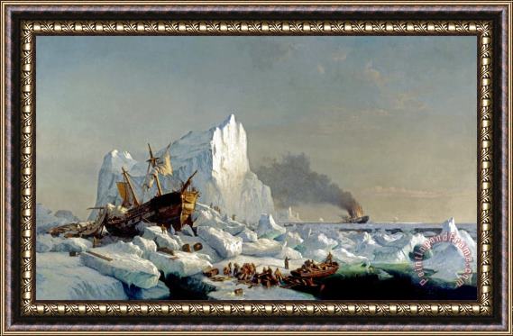 William Bradford Sealers Crushed by Icebergs, 1866 Framed Painting