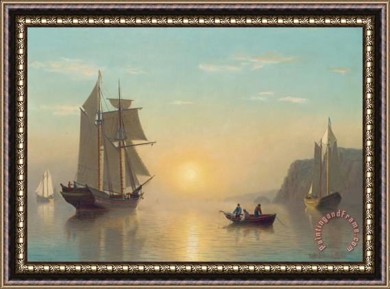 William Bradford Sunset Calm in the Bay of Fundy Framed Painting