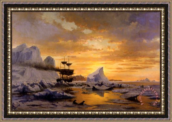William Bradford The Ice Dwellers Watching The Invaders Framed Painting