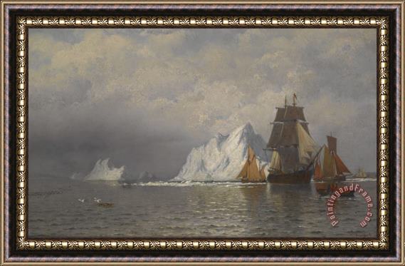 William Bradford Whaler and Fishing Vessels near the Coast of Labrador Framed Print