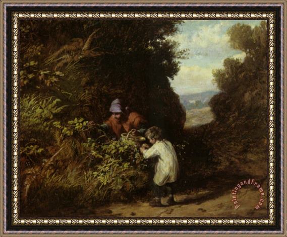 William Bromley III The Blackberry Gatherers Framed Painting