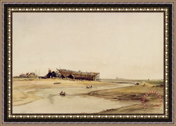 William Callow Ship Building Framed Painting