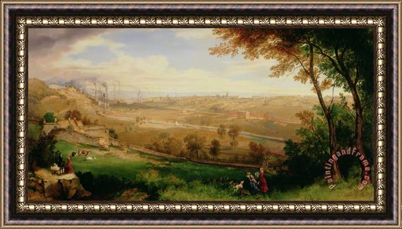 William Cowen View of Bradford Framed Painting