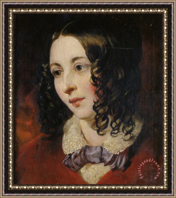 William Etty Portrait of Miss Eliza Cook Framed Painting