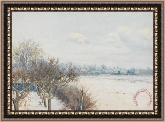 William Fraser Garden Winter In The Ouse Valley Framed Painting