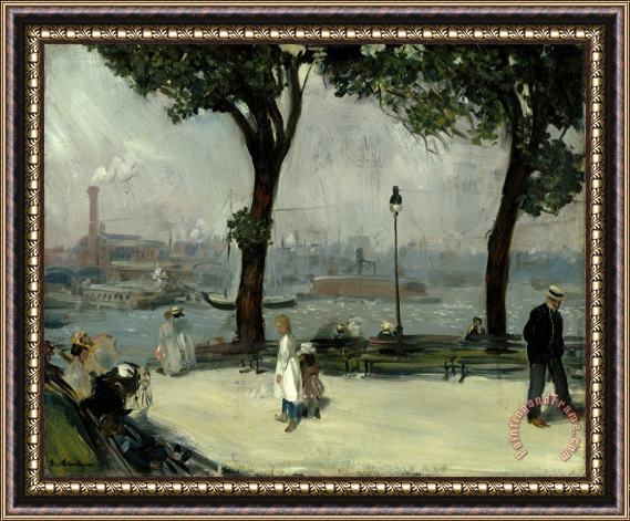 William Glackens East River Park Framed Painting