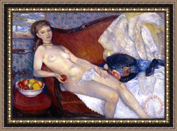 William Glackens Nude with Apple Framed Print