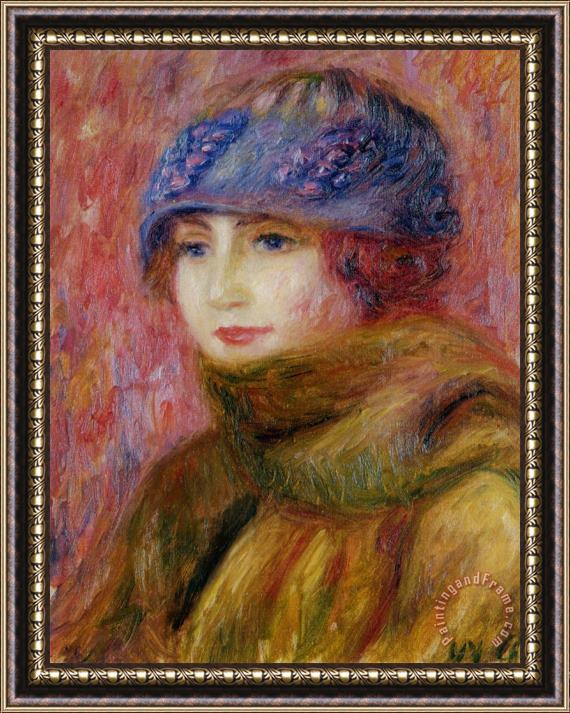 William Glackens Woman in Blue Hat Framed Painting