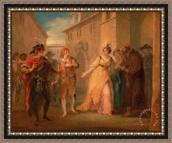 William Hamilton The Revelation of Olivia's Betrothal, From Twelfth Night, Act V, Scene I Framed Print