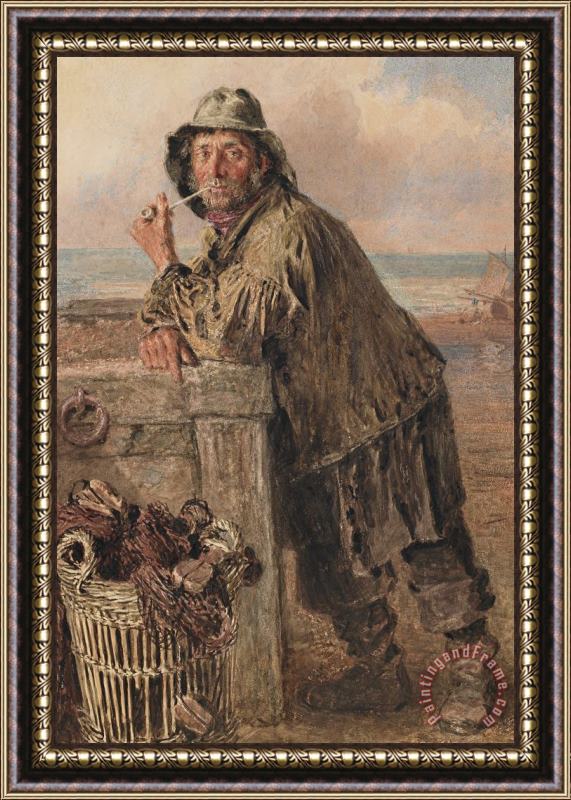 William Henry Hunt A Hastings Fisherman Framed Painting