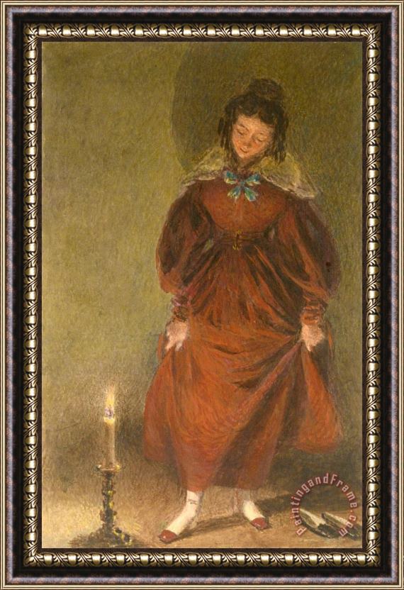 William Henry Hunt New Red Shoes, The Artist's Wife Framed Painting
