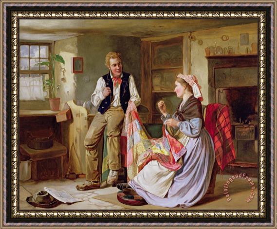 William Henry Midwood The Patchwork Quilt Framed Painting