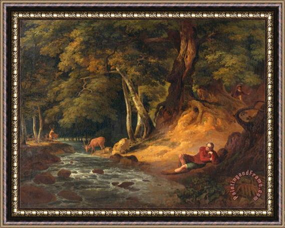 William Hodges Jacques And The Wounded Stag 'as You Like It,' Act Ii, Scene I Framed Painting