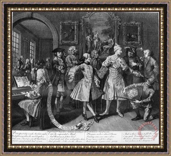 William Hogarth A Rake's Progress, Plate 2, Surrounded by Artists And Professors Framed Painting