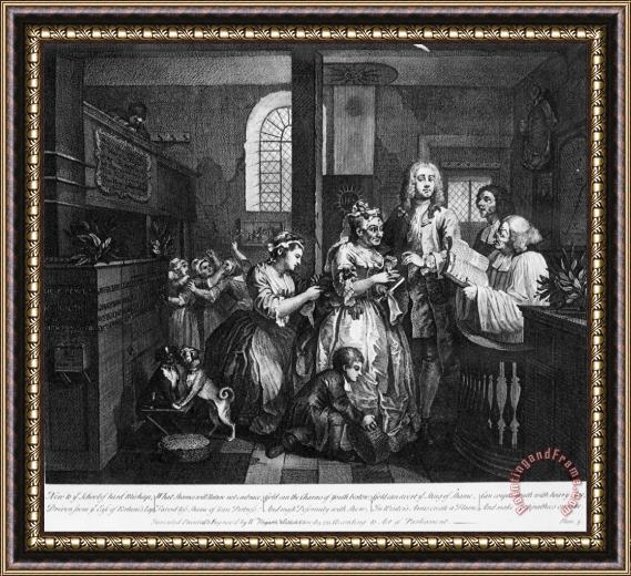 William Hogarth A Rake's Progress, Plate 5, Married to an Old Maid Framed Print