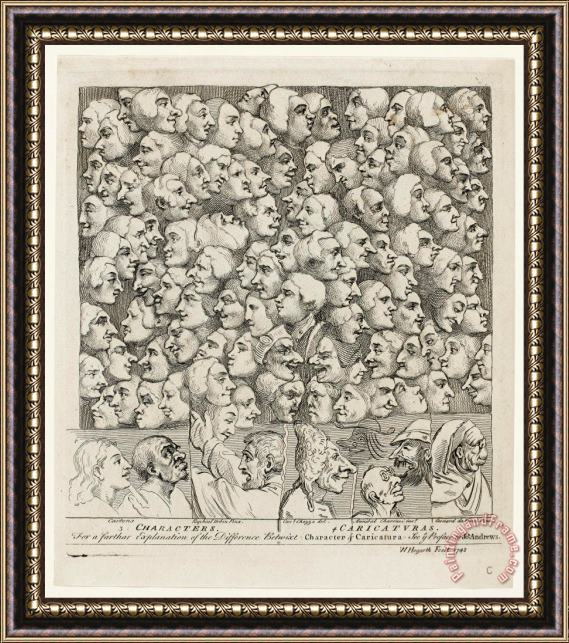 William Hogarth Characters Caricaturas Framed Painting