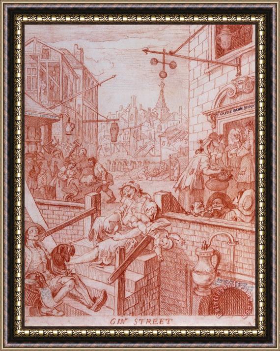 William Hogarth Gin Street Framed Print