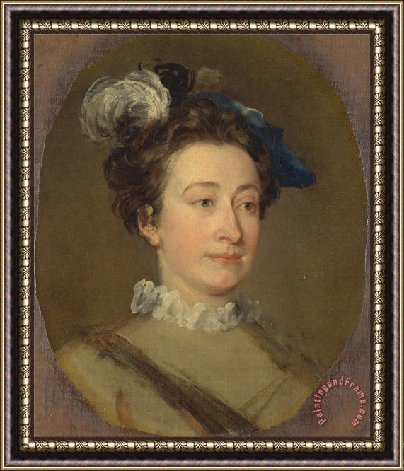 William Hogarth Girl in a Plumed Hat Framed Print